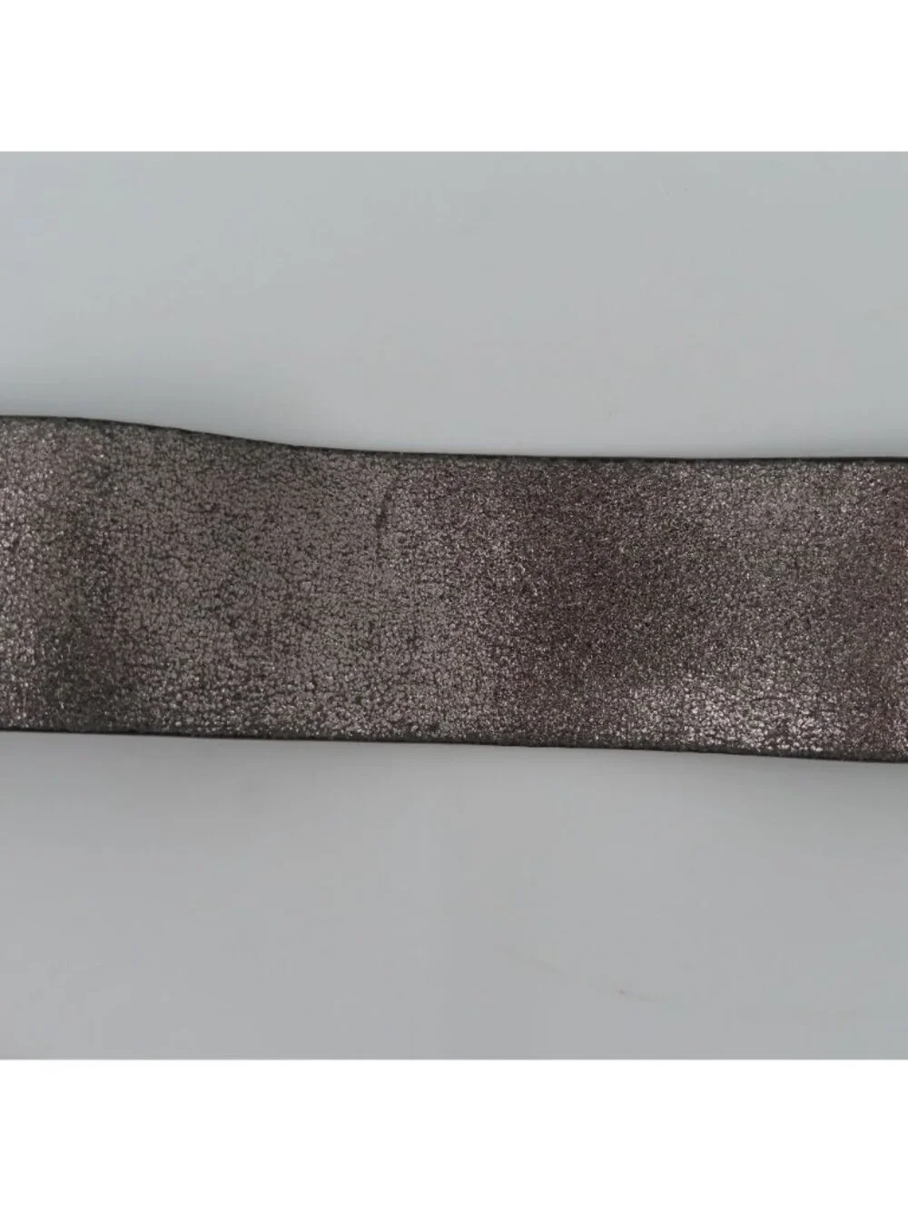 Chicos Women Small Metallic Silver Genuine Leather Belt Beaded Rhinestone Buckle